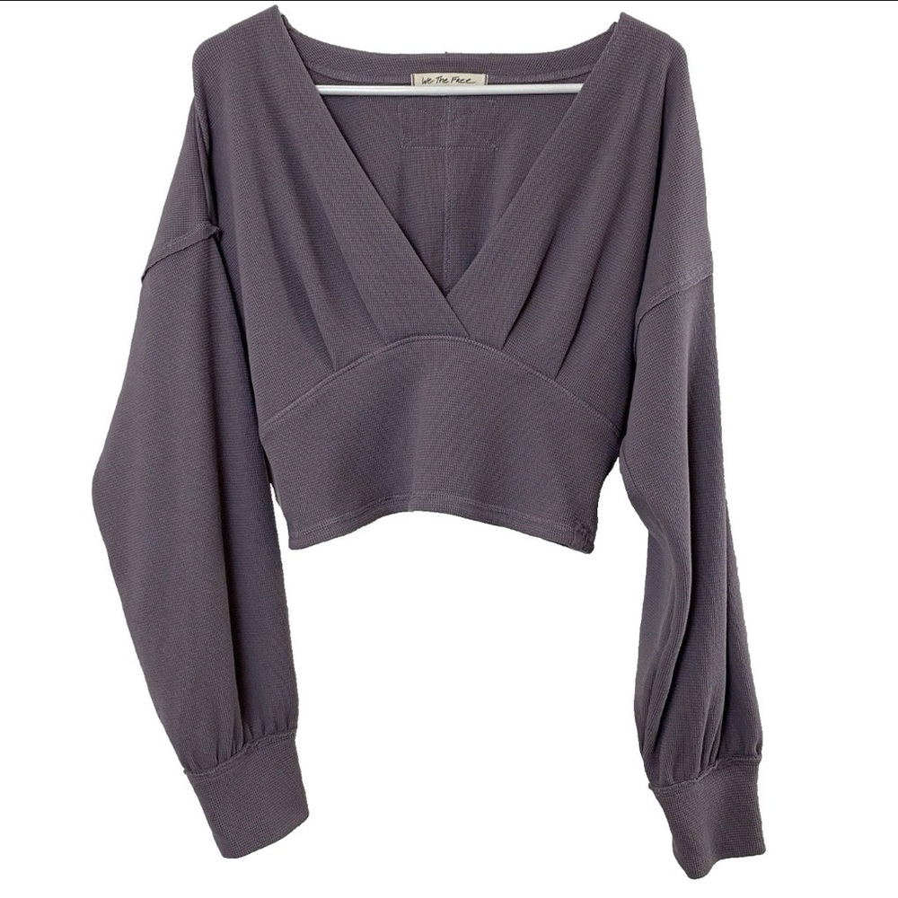 We The Free Purple All Nighter Cropped Top - Medium